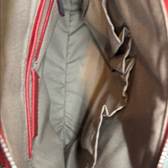 London Fog Red Satchel Bag with Silver Hardware - Picture 7 of 10